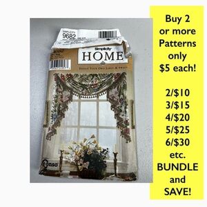 Simplicity 9683. HOME Jabot & Swag Set Sewing Pattern- CUT